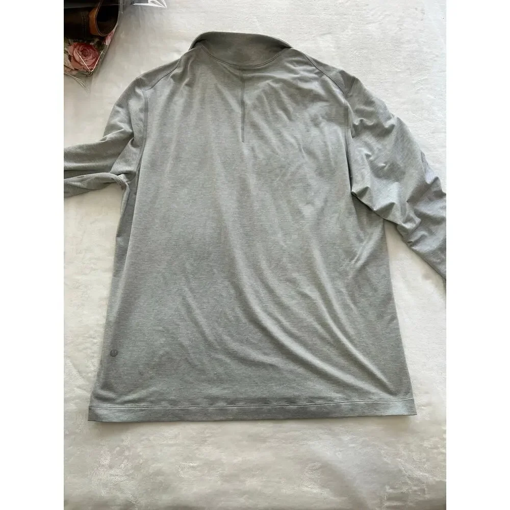 Lululemon Pullover Men's M Gray Metal Vent Tech Quarter Zip Lightweight Training - Picture 2 of 9